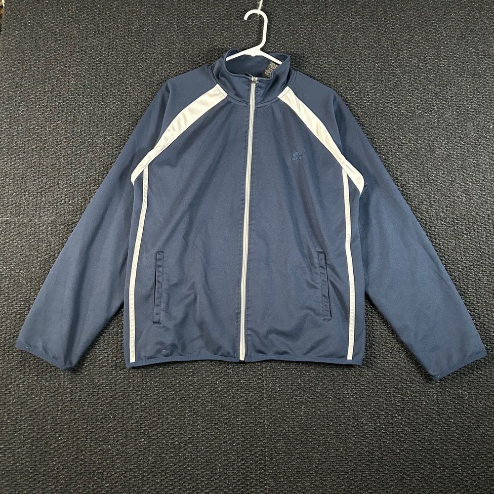 Vintage Starter Full Zip Blue/White Collared‎ Track Jacket Men's Size Large